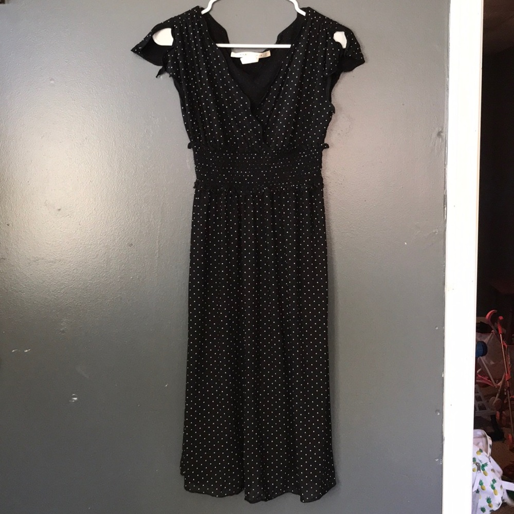 Black polka dot dress